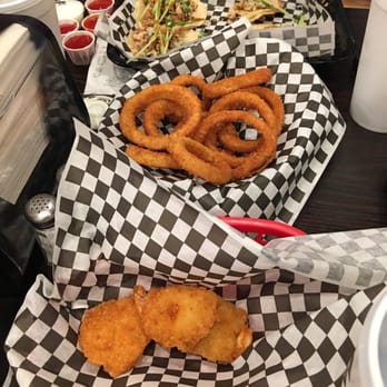 Bom Bom Grill - Fried Shrimp, onion rings and chicken teriyaki tacos... - Asian Fusion Near Me - Bellflower, California