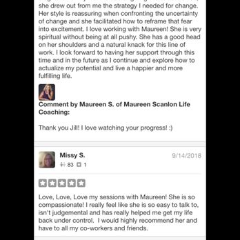 Maureen Scanlon Life Coaching - And more reviews - Life Coach Near Me