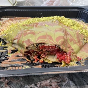 Chocolate Spot - Look at the insane amount of raspberries inside...and there were still raspberries all the way through - Desserts Near Me - Anaheim, California