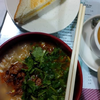 M Star Cafe - Instant noodles with beef satay, parsley (requested), toast, coffee - breakfast - Chinese Near Me - New York, New York M Star Cafe - Instant noodles with beef satay, parsley (requested), toast, coffee - breakfast - Chinese Near Me - New York, New York