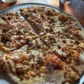 The Toasted Frog - Italian sausage pizza - New American Near Me - Fargo, North Dakota