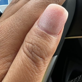 2EM Nail Place - Left hand: square shaped, major gapping, no top coat, completely unfinished, sharp nails. Left hand nails are longer than the right hand. - Nail Salons Near Me - Irvine, California 2EM Nail Place - Left hand: square shaped, major gapping, no top coat, completely unfinished, sharp nails. Left hand nails are longer than the right hand. - Nail Salons Near Me - Irvine, California
