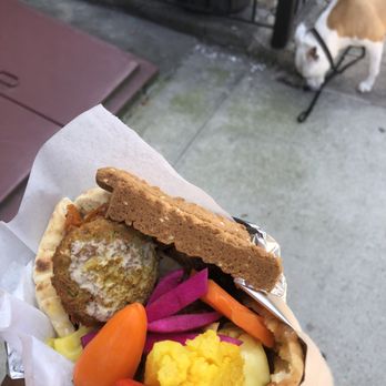 Pita Point - Sabich sandwich packed with filling - Middle Eastern Near Me - Brooklyn, New York Pita Point - Sabich sandwich packed with filling - Middle Eastern Near Me - Brooklyn, New York