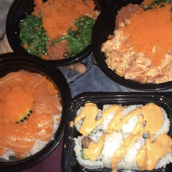 Poke Zone - Salmon& rice bowl, 2 protein bowl (x2), Alaska roll(added spicy mayo) - Sushi Bars Near Me - Oakland, California Poke Zone - Salmon& rice bowl, 2 protein bowl (x2), Alaska roll(added spicy mayo) - Sushi Bars Near Me - Oakland, California