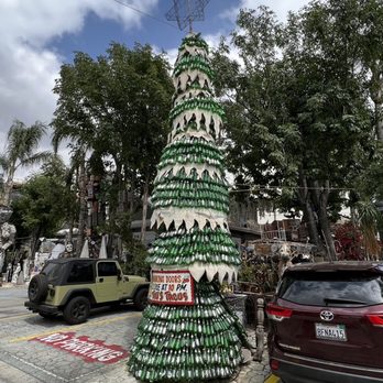 Tio's Tacos - Christmas tree made out of glass bottles - Mexican Near Me - Riverside, California Tio's Tacos - Christmas tree made out of glass bottles - Mexican Near Me - Riverside, California