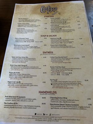 Menu photo 6 Confisco Grille & Backwater Bar Orlando, FL