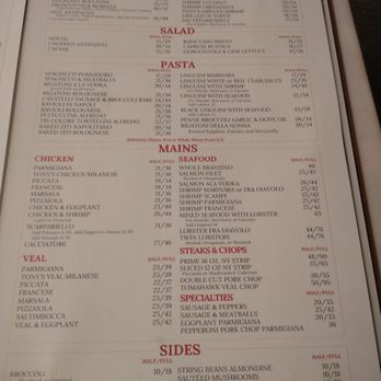 Tony's Di Napoli - Menu - Italian Near Me - New York, New York Tony's Di Napoli - Menu - Italian Near Me - New York, New York