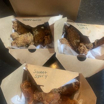 Chicken on Fire - Sweet spicy, honey garlic, and sweet chili flavor wings - Korean Near Me - Atlanta, Georgia