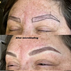 Microblading by Tina Chung - Brow treatment. Microblade and microshade tattoo combo.
