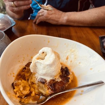 Aurora At The Celeste - Pineapple bread pudding with vanilla ice cream! - American Near Me - Orlando, Florida