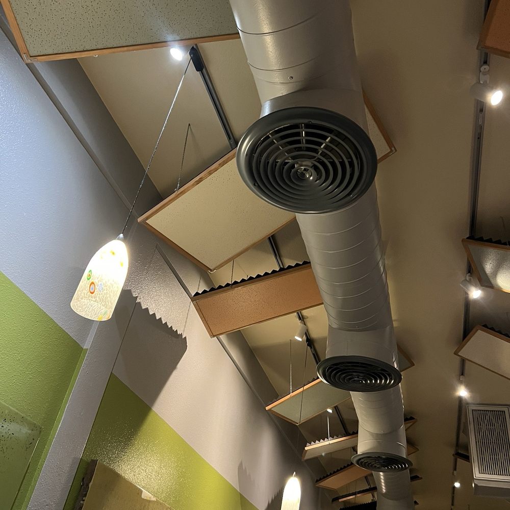 Johannes - You can see they have sound absorbing boards to try to reduce noise - Modern European Near Me - Palm Springs, California Johannes - You can see they have sound absorbing boards to try to reduce noise - Modern European Near Me - Palm Springs, California