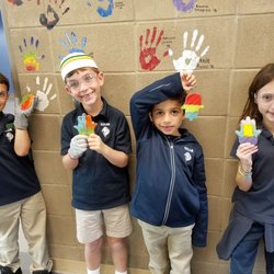 Happy kids with thier creations