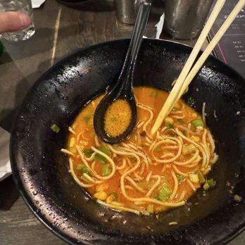Ramen Ya - Curry Ramen, empty bowl of BlackJack, peach SoonHari. - Ramen Near Me - Glen Burnie, Maryland Ramen Ya - Curry Ramen, empty bowl of BlackJack, peach SoonHari. - Ramen Near Me - Glen Burnie, Maryland