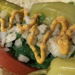 Close up of the Chicago Dog! SO GOOD!! Get some sport peppers guys to really make it perfect!