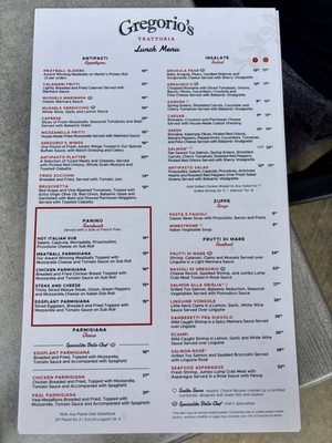 Menu photo 1 Gregorio's Trattoria Bethesda, MD Menu photo 1 Gregorio's Trattoria Bethesda, MD