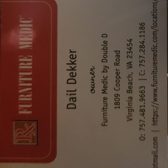 Furniture Medic by Double D - His business card - Furniture Repair Near Me - Virginia Beach, Virginia Furniture Medic by Double D - His business card - Furniture Repair Near Me - Virginia Beach, Virginia