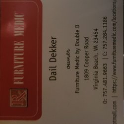 Furniture Medic by Double D - His business card