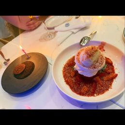 Chocolate birthday dessert and the strawberry dessert Chocolate birthday dessert and the strawberry dessert