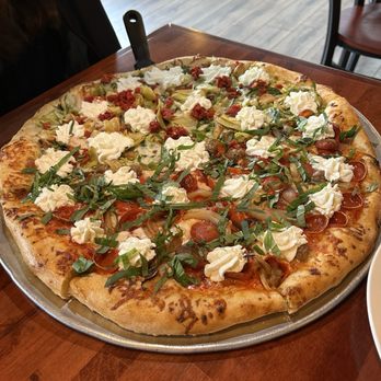 The Pizza Series - Half  The Pep & More - Detroit Style Half The Chicken Pesto - Detroit Style - Pizza Near Me - Scotts Valley, California