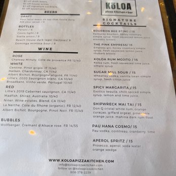 Koloa Pizza Kitchen + Bar - Drinks!!! Yum! Yum! - Pizza Near Me - Koloa, Hawaii Koloa Pizza Kitchen + Bar - Drinks!!! Yum! Yum! - Pizza Near Me - Koloa, Hawaii