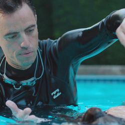 Swim Lessons Vancouver - Founder and head instructor Diogo focused as can be.