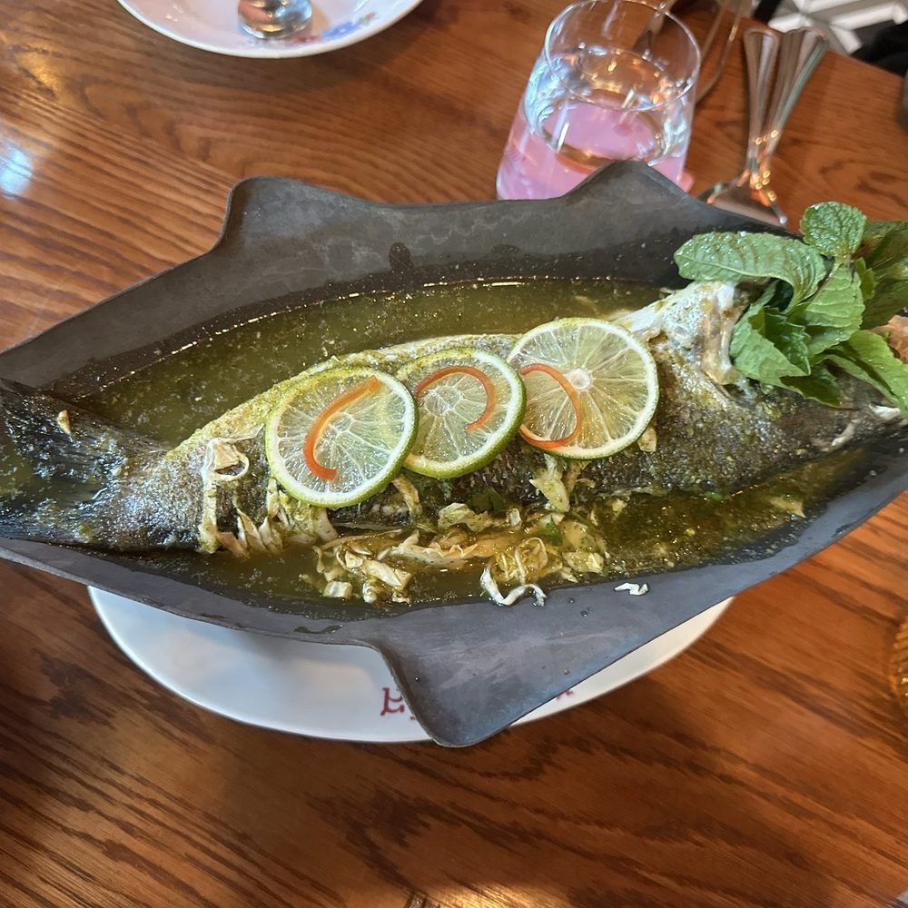 Pink Lotus Thai Restaurant - Steamed branzino w/basil sauce - Thai Near Me - Atlanta, Georgia Pink Lotus Thai Restaurant - Steamed branzino w/basil sauce - Thai Near Me - Atlanta, Georgia