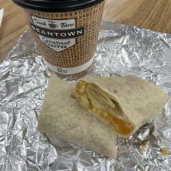 Steve's Sunoco - Coffee and breakfast burrito.