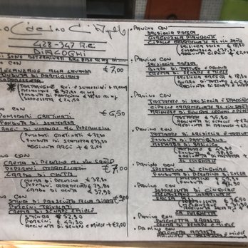Gino Cacino di Angelo - Handwritten menu - Grocery Near Me - Siena, SI