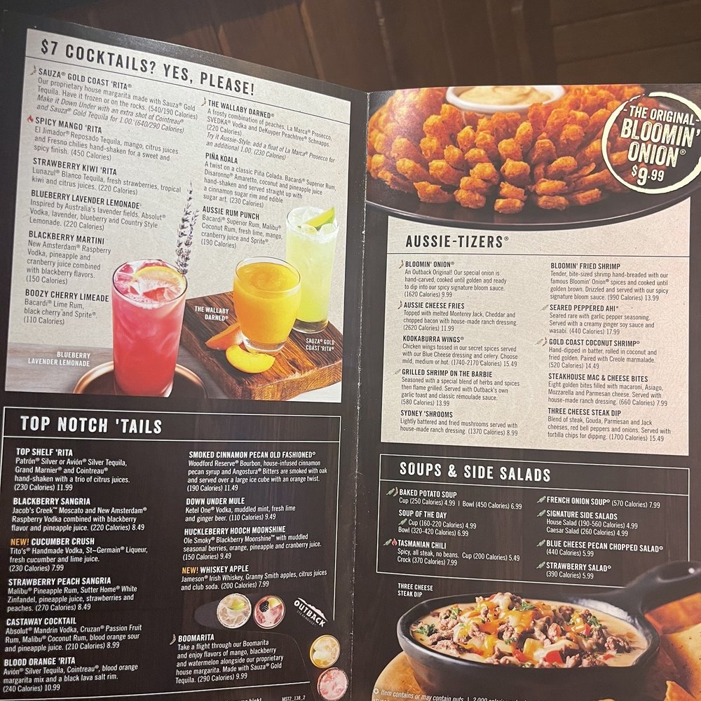 Outback Steakhouse - Menu - Steakhouses Near Me - Miami, Florida Outback Steakhouse - Menu - Steakhouses Near Me - Miami, Florida