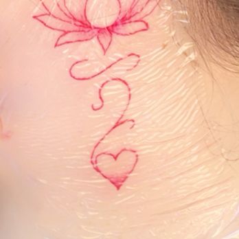 Tattoo Therapy - Red lotus tattoo behind ear - Tattoo Near Me - Port Orchard, Washington Tattoo Therapy - Red lotus tattoo behind ear - Tattoo Near Me - Port Orchard, Washington