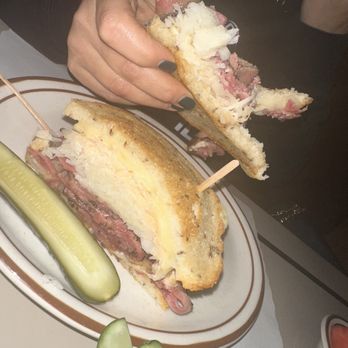 Art's Delicatessen - Reuben Sandwich - Lighter Portion with Pastrami and a Fresh Fruit Cup - Delis Near Me - Studio City, California Art's Delicatessen - Reuben Sandwich - Lighter Portion with Pastrami and a Fresh Fruit Cup - Delis Near Me - Studio City, California