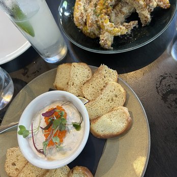 Lockworks Tavern - Smoked Trout Dip w/ Crostinis, & Street Corn "Ribs" - Cocktail Bars Near Me - Branford, Connecticut Lockworks Tavern - Smoked Trout Dip w/ Crostinis, & Street Corn "Ribs" - Cocktail Bars Near Me - Branford, Connecticut