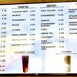 Lotus Boba Tea - Menu as of 6/19/25 Thursday