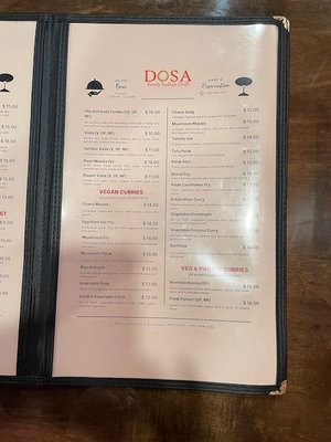 Menu photo 3 Dosa South Indian Grill Bloomington, MN Menu photo 3 Dosa South Indian Grill Bloomington, MN