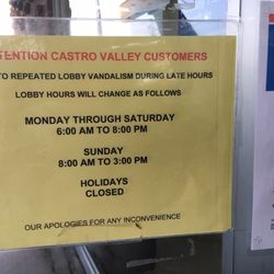 US Post Office - New lobby hours