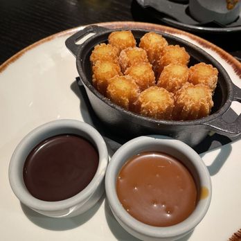 La Popular - Churros HH $6 better w dulce than choco but bomb regardless and freshly fried - Mexican Near Me - Porter Ranch, California