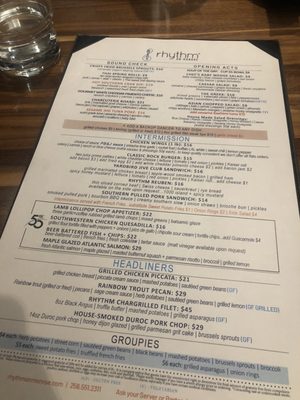 Menu photo 3 Rhythm On Monroe Huntsville, AL