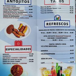 La Bamba sabor latino Pupuseria - Menú