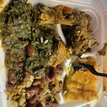 Curry Tabanca - Stew chicken, Macaroni pie, Callaloo, rice and beans. - Indian Near Me - Greenacres, Florida