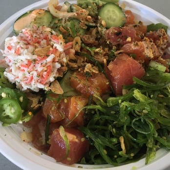 Poki Poke - Size large wth almost everything :) since I ordered Togo I fluffed up the ingredients for a prettier second pic - Poke Near Me - Fremont, California Poki Poke - Size large wth almost everything :) since I ordered Togo I fluffed up the ingredients for a prettier second pic - Poke Near Me - Fremont, California