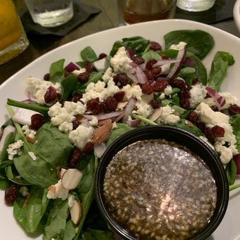 Barr's Public House - Spinach-poppyseed salad:  Spinach salad with bleu cheese, almond slivers, dried cranberries and red onion with house-made dressing. - Pubs Near Me - Maumee, Ohio