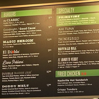 Hopdoddy Burger Bar - menú - Burgers Near Me - Sandy Springs, Georgia