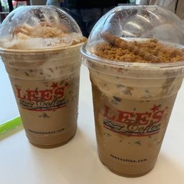 Banana wafer and Biscoff Iced Coffee