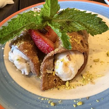 Max Soha Restaurant - Crispiest canolli shells adorned with mint and pistachios - Italian Near Me - New York, New York