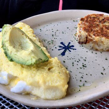 Snooze, an A.M. Eatery - 3 egg omelette with awkward space on the plate - Breakfast & Brunch Near Me - Centennial, Colorado