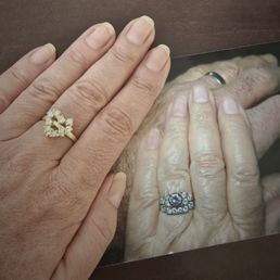 Mom & Dad both passed away within 1.5 years of each other. Ty made my ring with parts of both their wedding rings. It's my "forever" ring. Mom & Dad both passed away within 1.5 years of each other. Ty made my ring with parts of both their wedding rings. It's my "forever" ring.