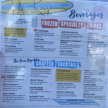 The Keys - Drink menu - Caribbean Near Me - Put-in-Bay, Ohio
