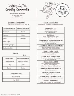 Menu photo 2 Carroll County Coffee Company Carrollton, OH