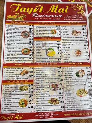 Menu photo 2 Tuyet Mai San Francisco, CA