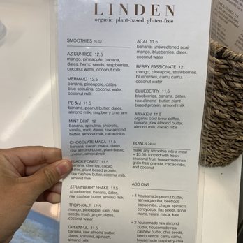 Linden Organic - Menu - Juice Bars & Smoothies Near Me - Gilbert, Arizona